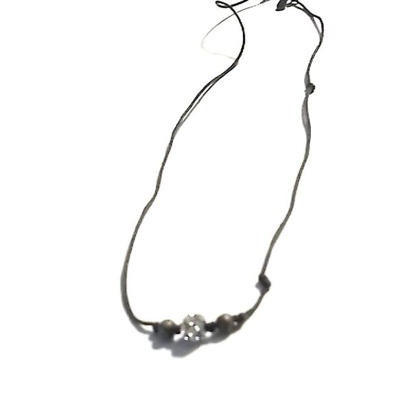 SILPADA Corded Cubic Zirconia 925 Sterling Silver Ball Petite Choker Necklace - Picture 6 of 15